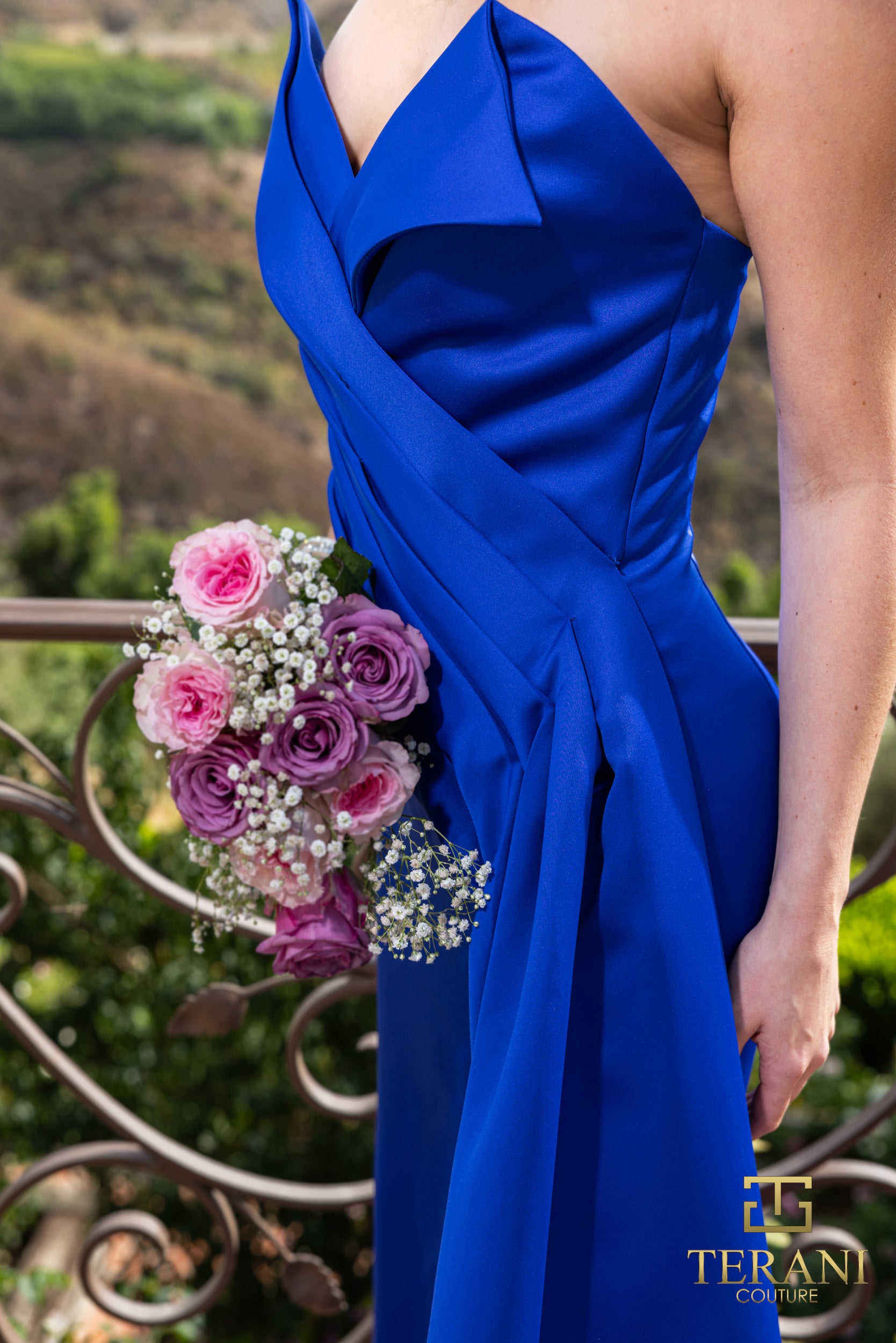 Terani Couture 241P2008 - Strapless Pleated Prom Dress